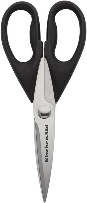 KitchenAid All Purpose Kitchen Shears with Protective Sheath for Everyday use, Dishwasher Safe Stainless Steel Scissors with Comfort Grip, 8.72-Inch, Black