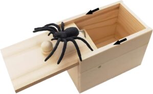 Original Spider Scare Prank Box, Hilarious Wooden Scare Box,Handmade Fun Joke Scarebox Toy,Practical Gift Toy Spider Box Prankoy Prank for Kids Adults