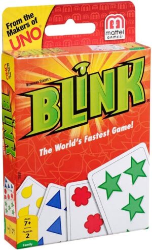 Mattel Games Reinhard Staupe’s Blink Family Card Game, Travel-Friendly, with 60 Cards and Instructions, Great for 7 Year Olds and Up