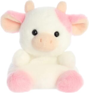 Aurora® Adorable Palm Pals™ Belle Strawberry Cow™ Stuffed Animal – Pocket-Sized Play – Collectable Fun – Pink 5 Inches