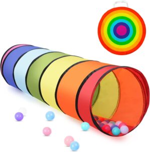 Kids Tunnel for Toddlers Play Tent, 6ft Colorful Pop Up Tunnel to Crawl Tunnel for Toddlers 3 Year Baby or Dog Cat Pets, Foldable Gift for Boys & Girls in Indoor & Outdoor Games