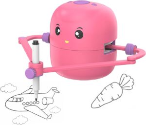 Interactive Educational Drawing Robot for Kids – Montessori Learning Toy with 100 Word Cards, Voice Interaction, Ages 5+ (Pink)