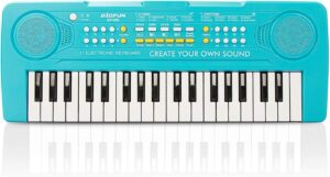 BIGFUN Kid Keyboard Piano – 37 Keys Keyboard Piano Kids Multifunction Music Educational Instrument Toy Keyboard Piano for 3, 4, 5, 6, 7, 8 Girls and Boys (Blue)
