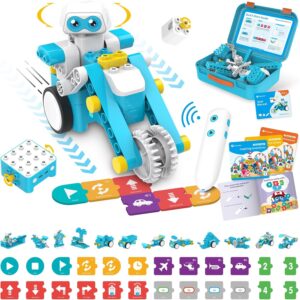 WhalesBot B3 Pro Coding Robot – 24-in-1 STEM Robotic Kit for Kids 4+ Years | Screen-Free Coding Pen & Cards | Early STEM Education | Ideal Gift for Kids for Boys and Girls