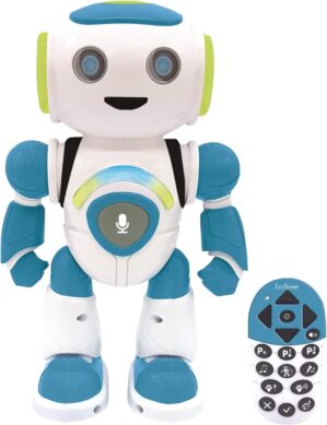 Lexibook – Powerman Jr. Smart Interactive Toy That Reads in The Mind Toy for Kids Dancing Plays Music Animal Quiz STEM Programmable Remote Control Boy Robot Junior Green/Blue – ROB20EN