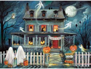 Bits and Pieces – 1000 Piece Jigsaw Puzzles for Adults – ‘Enter If You Dare’ – Haunted House Halloween 1000 pc Jigsaw by Artist Ruane Manning – 20” x 27”