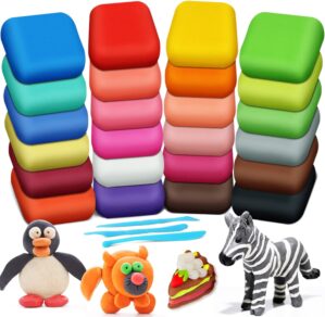 ESSENSON Magic Clay – Air Dry Clay 24 Colors, Modeling Clay for Kids with Tools, Toys Gifts for Age 3 4 5 6 7 8+ Years Old Boys Girls Kids