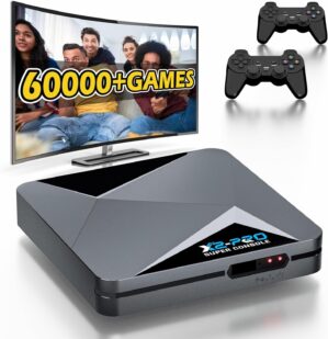 Retro Game Console Emulator Console – Super Console X2 PRO 60000+ Video Games,Plug & Play Retroplay Console,Video Game Console Compatible 70+ Emulators,3 Systems,4K UHD,2.4G+5.0G,BT 5.0