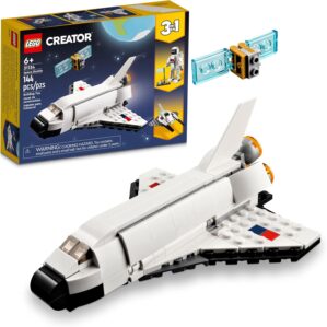 LEGO Creator 3 in 1 Space Shuttle Toys – Space Toys Building Set for Boys & Girls, Ages 6+ – Option to Build 2 Spaceships or Astronaut – Educational Gift for Kids Birthday & Holidays – 31134