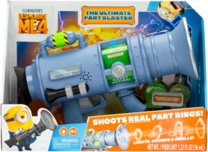 Minions Despicable Me 4 – The Ultimate Fart Blaster | Blasts Out Real Fart Rings of Fog | Plays 15 Different Fart Sounds | Lights Up and Emits Smells | It Includes 2 Different Scented Fart Formulas