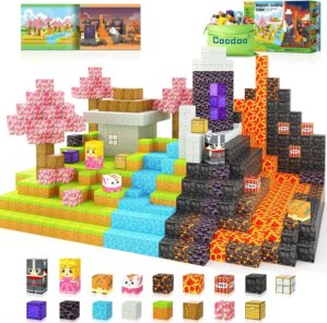 Magnetic Blocks – Build Mine Magnet World Magic Portal Set, Magnetic Tiles 1″ Building Blocks Toddler Toys STEM Sensory Outdoor Toys for 3+ Year Old Boys & Girls, Creative Kids Games Kids Toys 84PCS