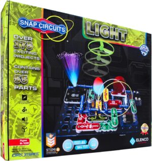 Snap Circuits LIGHT Electronics Exploration Kit | Over 175 Exciting STEM Projects | Full Color Project Manual | 55+ Snap Circuits Parts | STEM Educational Toys for Kids 8+,Multi