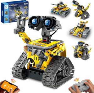 Sillbird STEM Building Toys, Remote & App Controlled Creator 5in1 Wall Robot/Explorer Robot/Mech Dinosaur Toys Coding Set, Creative Gifts for Boys Girls Kids Aged 6 7 8-13 (488 Pieces)
