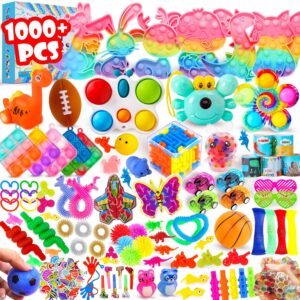 1000Pcs Fidget Toys Pack, Bulk Party Favors for Kids, Stocking Stuffers, Treasure Box Chest, Birthday Party, Classroom Carnival Prizes, Pinata Stuffers, Goodie Bag Stuffers, Stress Relief, Sensory Toy