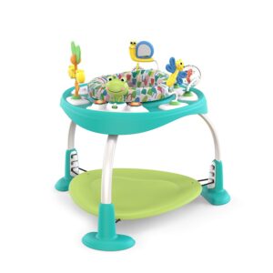 Bright Starts Bounce Bounce Baby 2-in-1 Activity Center Jumper & Table – Playful Pond (Green), 6 Months+