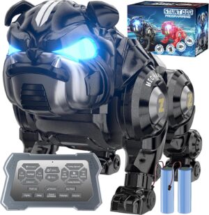 Remote Control Robot Dog Toys for Boys, Rechargeable Programmable Stunt Robot Dog with Singing, Dancing and Touch Functions for Boys Ages 3 4 5 6 7 8 9+ Birthday, Black