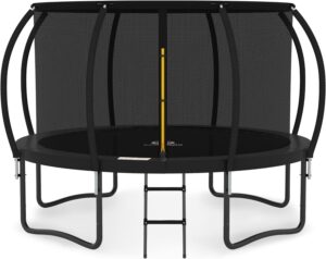 JUMPZYLLA Trampoline 8FT 10FT 12FT 14FT 15FT 16FT Trampoline with Enclosure – Recreational Trampolines with Ladder and AntiRust Coating, ASTM Approval Outdoor Trampoline for Kids
