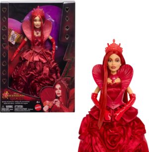 Mattel Disney Descendants: The Rise of Red – Queen of Hearts Fashion Doll with Movie-Inspired Royal Gown & Accessories, Includes Doll Stand