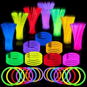 JOYIN 144 Pcs Glow Sticks Bulk 8″ Bracelets Necklaces, Glow in the Dark Neon, Easter, Football,Halloween Party Supplies Pack