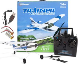 Top Race Remote Control Airplane – RC Plane 3 Channel Battery-Powered – Radio Control Airplanes for Adults and Kids 8-12 – Easter Gift Toy – Easy to Control Electric Planes with Propeller Saver