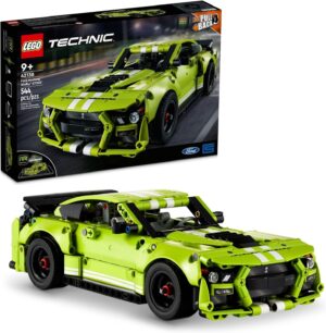 LEGO Technic Ford Mustang Shelby GT500 Building Set 42138 – Pull Back Drag Race Toy Car Model Kit, Featuring AR App for Fast Action Play, Great Gift for Boys, Girls, and Teens Ages 9+