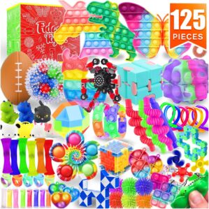 Fidget Toys Set, 125 Pack Sensory Toys Party Favors Kids Autism Autistic Children, Classroom Treasure Box Chest Prizes Pinata Stuffer Gifts Small Mini Bulk Toy Carnival ADHD