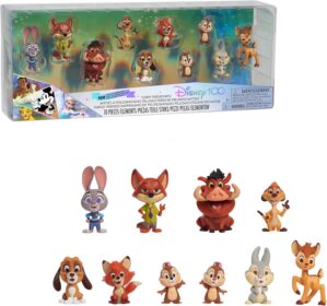 Disney100 Years of Furry Friendships, Limited Edition 10-piece Figure Set, Kids Toys for Ages 3 Up by Just Play
