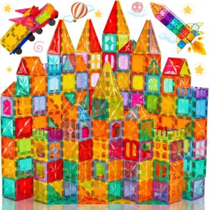 Magnetic Tiles,100PCS Star Magnetic Building Blocks Toy for Ages 3 4 5 6 7 8 9,Magnetic Tiles for Toddlers Gifts,Montessori Toys,STEM Toys Christmas Toy Gift for Kids Boys and Girls