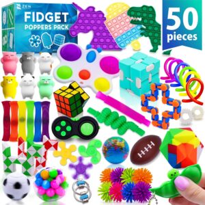 50 Pcs Fidget Toys Pack – Kids Stocking Stuffers Gifts for Kids, Party Favors – Adults Stress Relief Sensory Toy – ADHD Toys Bulk for Classroom Treasure Box Prizes – Pop Its