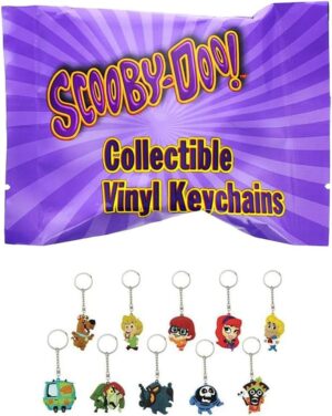 Scooby Doo Blind Box Vinyl Keychain – One Random Mini Mystery Figure With Metal Chain & Key Ring Holder – Collectible Mystery Bag Animated Series Merchandise – Novelty Friend, Kids, Collector Gift