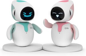 Eilik – Touch Interactive Toys, Cute Robot Pets with Abundant Emotions. Idle Animations&Mini-Games, Unique Gift for Girls & Boys. Support Update.(Blue + Pink Combination)