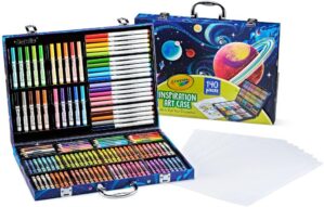 Crayola Inspiration Art Case Coloring Set – Space (140ct), Art Kit For Kids, Toys for Girls & Boys, Art Set, Holiday Gift for Kids [Amazon Exclusive]