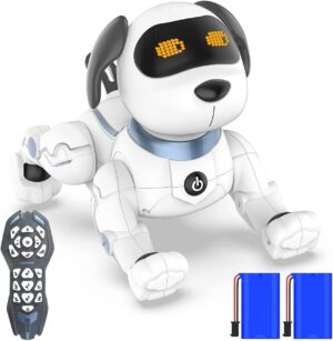 okk Robot Dog Toy for Kids, Remote Control Robot Toy Dog and Programmable Toy Robot, Smart Dancing Walking RC Robot Puppy, Interactive Voice Control Toys, Electronic Pets Gift for Boys Girls