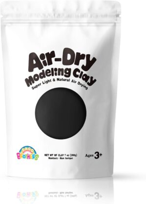 Sago Brothers Modeling Clay for Kids – Black,7 oz Molding Magic Clay for Kids Air Dry, Super Soft Clay for DIY Slime, Ultra Light Air Dry Modeling Clay for Toddlers Children Teens