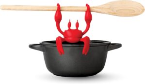 OTOTO Red the Crab Silicone Utensil Rest – Kitchen Gifts, Silicone Spoon Rest for Stove Top – Heat-Resistant, Funny Kitchen Gifts, Cooking Gifts – Non-Slip Spoon Holder Stove Organizer, Steam Releaser