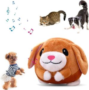 Interactive Dog Toys, Active Moving Pet Plush Toy, 2024 Squeaky Moving Dog Ball, Washable Cartoon Pig Sound Electronic Dog Toy, Shake Bounce Boredom Talking Toys for Dog Cats (Dog)