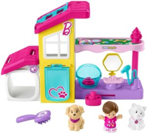 Fisher-Price Little People Barbie Toddler Toy Play and Care Pet Spa Playset with Music & Sounds for Pretend Play Kids Ages 18+ Months