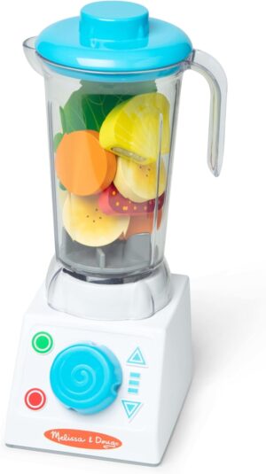 Melissa & Doug Smoothie Maker Blender Set with Play Food – 22 Pieces