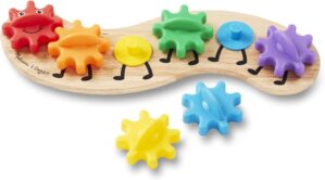 Melissa & Doug Rainbow Caterpillar Gear Toy With 6 Interchangeable Gears – For Toddlers And Babies