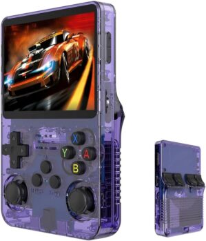 R36S Retro Handheld Game Console with 128G Built-in 20000+ Classic Games, Open Source Linux System 3.5 Inch IPS Screen Portable Pocket Video Player