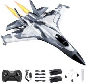 3CH RC Airplane, RC Plane with Night Light, 2.4GHz F-22 Remote Control Airplane with 6-axis Gyro Stabilizer Easy to Fly Fighter Aircraft for Adults Kids Beginners Boys
