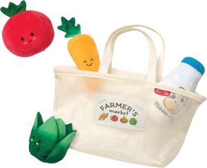 Melissa & Doug Multi-Sensory Market Basket Fill & Spill Toy – Pretend Play Food Menus Grocery Toys, Sorting And Stacking Multi-Sensory Toys For Infants And Toddlers Ages 1+