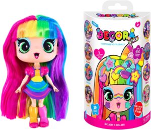 Decora Girlz 5″ Collectible Dolls, 8 Surprises to UNbox, Fun Fashions & Stickers, 9 to Collect
