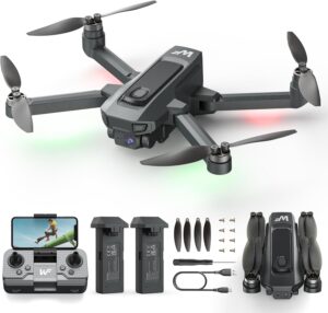 Drone with Camera for Kids Adults 1080P FPV Drones for Beginners with 5G Transmission, WeFone WF20 Foldable RC Quadcopter Small Dron Toys, Brushless Motor, Altitude Hold, 3D Flips, 2 Batteries