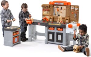 Step2 Pro Play Kids Workshop Play Set, Indoor/Oudoor Tool Bench, Toddlers Ages 3+ Years Old, 75 Piece Toy Accessories