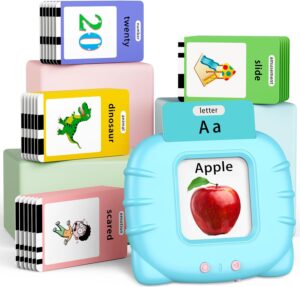 520 ABC Sight Words Talking Flash Cards with Number/Shapes/Letters/Colors, Etc, Preschool-Learning-Activities, Toddler Learning Toys for 1-6 Year Old Boys and Girls, Xmas/Birthday Gift, Blue