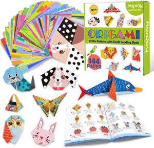 Origami Kit 144 sheets Origami Paper for Kids 72 Patterns with Craft Guiding Book