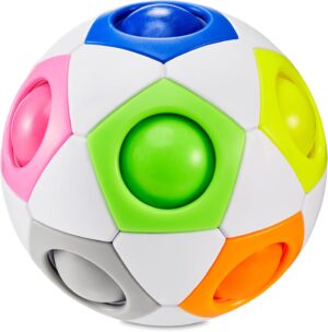 CUBIDI® Original Rainbow Puzzle Ball I Brain Teasers for Kids Ages 6-10 I for Boys and Girls 6+ Years, Cool Travel Toy for Children, Fidget Ball, 3D Puzzle Toy
