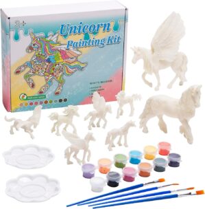 Fun Express DIY Unicorn Scultpure Painting Kit, All in One Kids Craft Kit, Birthday and Everday Gifts, Great for Creative Acitivity for Home and School