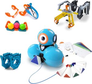 Wonder Workshop Dash Robot Wonder Pack – Coding Educational Bundle for Kids 6+ – Free STEM Apps with Instructional Videos – Launcher Toy, Sketch Kit Drawing, Gripper Building